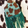 Southern Custom Designs Teal Fringe Cow Tag Freshie
