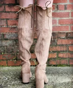 Olem Shoe Corporation Easy On Me Over The Knee Taupe Boot