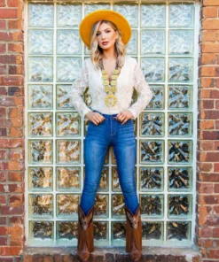 D & J Industries Co., LTD. Enchanted Nights Bodysuit - Ivory Lace