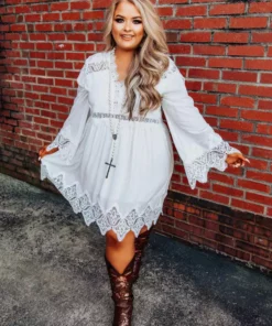 D & J Industries Sale! Eyes On You Dress - White