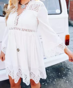 D & J Industries Sale! Eyes On You Dress - White