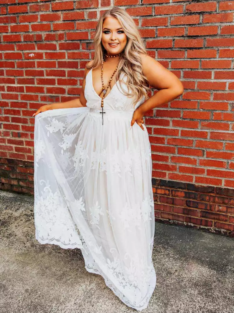 D & J Industries Feel Like A Lady Dress - Ivory