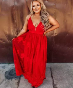 D & J Industries Sale! Feel Like A Lady Dress - Red