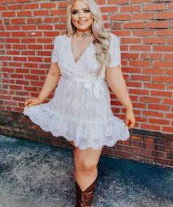 D & J Industries Feelin' Flirty Dress - White