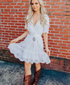 D & J Industries Feelin' Flirty Dress - White