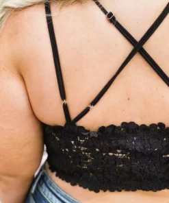 Southern Fried Chics Bralettes Flirty Floral Bralette - Black