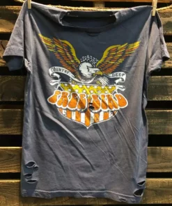 Country Deep Free Bird Shield Distressed Tee Clothing