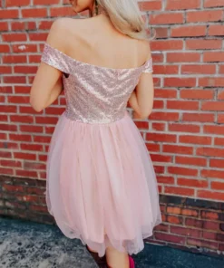 D & J Industries Bridal Friday Night Lights Dress Short - Gold/Peach