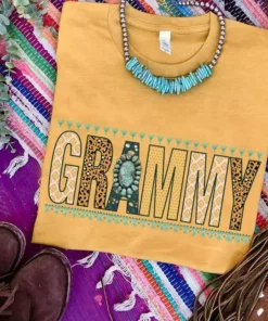 Miss Mud Pie Grammy T-shirt - Mustard