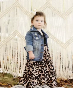 Dongguan Haohoo Clothing CO., Ltd Sale! Girls Southbound Dress - Black Top With Leopard Skirt