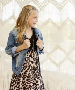 Dongguan Haohoo Clothing CO., Ltd Sale! Girls Southbound Dress - Black Top With Leopard Skirt