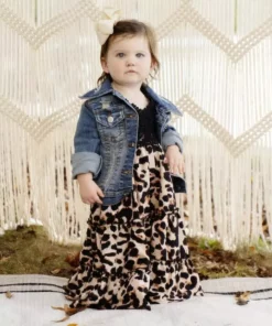 Dongguan Haohoo Clothing CO., Ltd Sale! Girls Southbound Dress - Black Top With Leopard Skirt