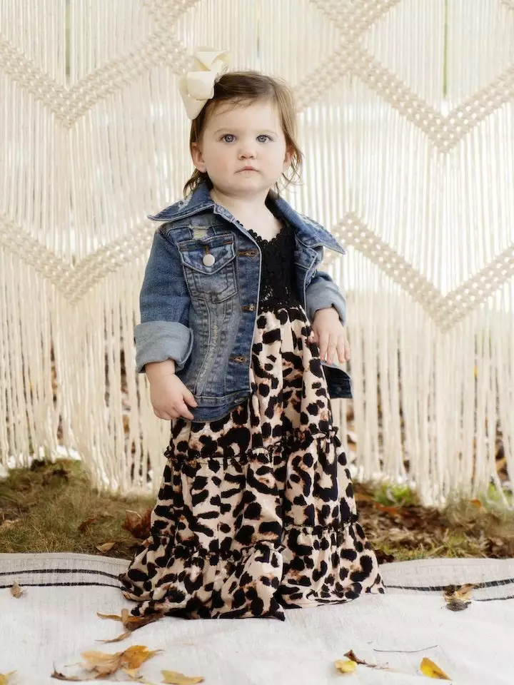 Dongguan Haohoo Clothing CO., Ltd Sale! Girls Southbound Dress - Black Top With Leopard Skirt