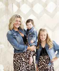 Dongguan Haohoo Clothing CO., Ltd Sale! Girls Southbound Dress - Black Top With Leopard Skirt