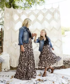 Dongguan Haohoo Clothing CO., Ltd Sale! Girls Southbound Dress - Black Top With Leopard Skirt