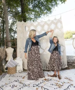 Dongguan Haohoo Clothing CO., Ltd Sale! Girls Southbound Dress - Black Top With Leopard Skirt