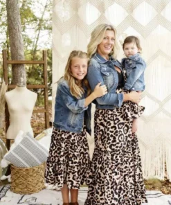 Dongguan Haohoo Clothing CO., Ltd Sale! Girls Southbound Dress - Black Top With Leopard Skirt