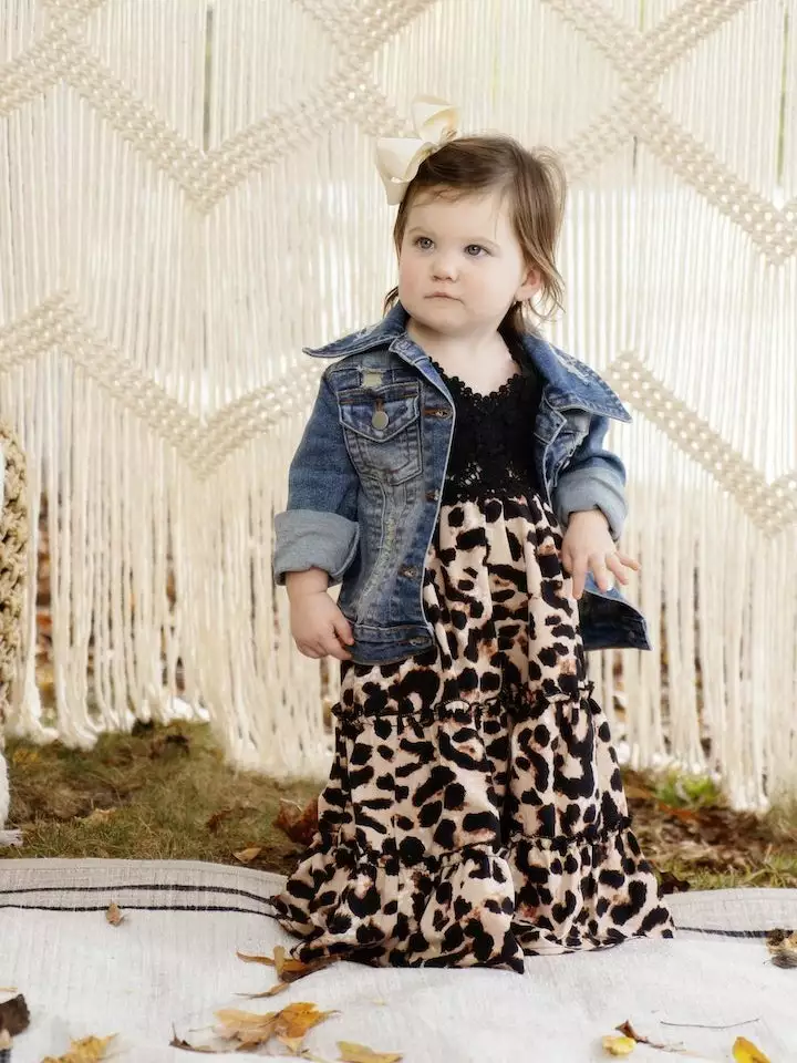 Dongguan Haohoo Clothing CO., Ltd Sale! Girls Southbound Dress - Black Top With Leopard Skirt