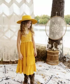 Dongguan Haohoo Clothing CO., Ltd Girls Southbound Dress - Mustard Sale!