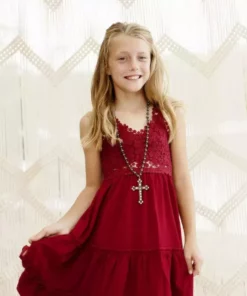 Dongguan Haohoo Clothing CO., Ltd Girls Southbound Dress - Wine Sale!