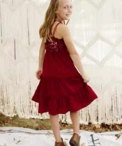 Dongguan Haohoo Clothing CO., Ltd Girls Southbound Dress - Wine Sale!