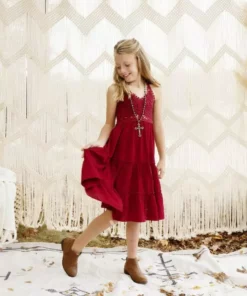 Dongguan Haohoo Clothing CO., Ltd Girls Southbound Dress - Wine Sale!