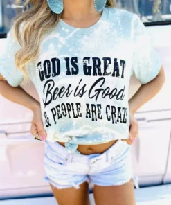 Buckin Barn Tees God Is Great Bleached Tee