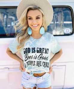 Buckin Barn Tees God Is Great Bleached Tee