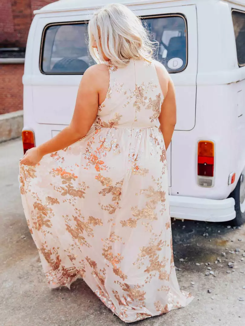 D & J Industries Co., LTD. Golden Goddess Sequin Dress Bridal