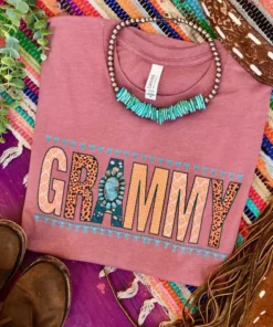 Miss Mud Pie Grammy Tee - Mauve Clothing