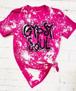 Buckin Barn Tees Gypsy Soul Bleached Tee - Berry