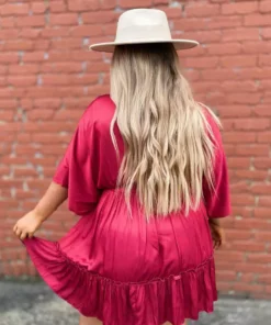 Dongguan Haohoo Clothing CO., Ltd Hard To Forget Dress - Burgundy Sale!