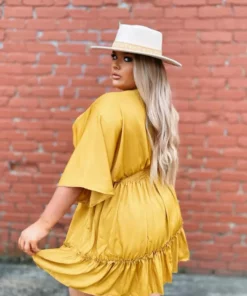 Dongguan Haohoo Clothing CO., Ltd Hard To Forget Dress - Mustard Sale!