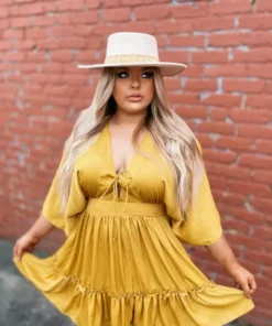 Dongguan Haohoo Clothing CO., Ltd Hard To Forget Dress - Mustard Sale!