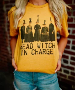 Miss Mud Pie Head Witch In Charge Tee - Mustard