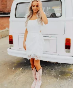 D & J Industries Hello Beautiful Dress - White Sale!