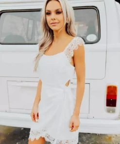 D & J Industries Hello Beautiful Dress - White Sale!