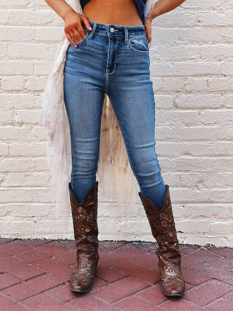 Cello Jeans Clothing High Rise Distressed Ankle Skinny Jeans