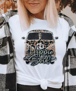 Miss Mud Pie Hippie Soul Van Tee - White Clothing