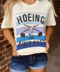 Bling-A-Gogo Hoeing Aint Easy Tee Clothing