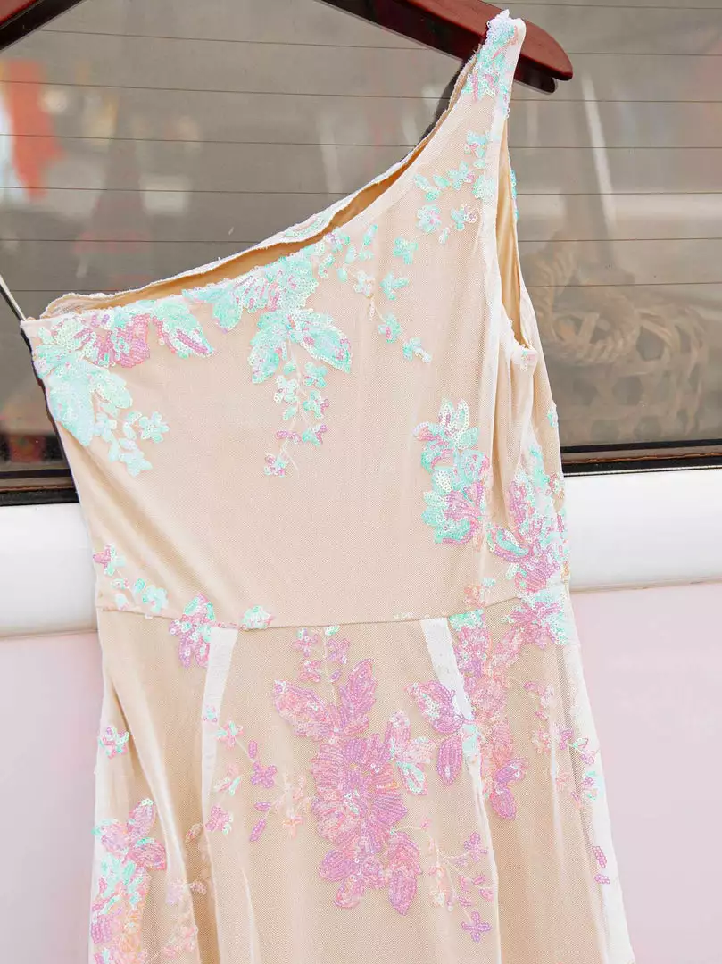 D & J Industries Hollywood Nights Sequin Dress - Pink Iridescent