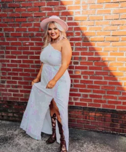 D & J Industries Hollywood Nights Sequin Dress - Pink Iridescent