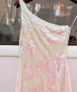 D & J Industries Hollywood Nights Sequin Dress - Pink Iridescent