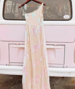 D & J Industries Hollywood Nights Sequin Dress - Pink Iridescent