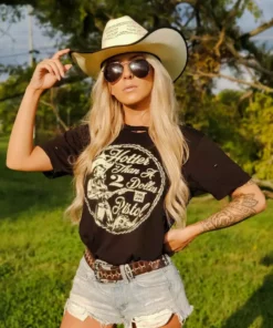 Country Deep Hotter Than A 2 Dollar Pistol Distressed Tee New Arrivals