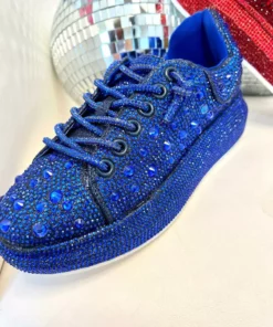 Azalea Wang Glittery Midnight Chic Sneakers