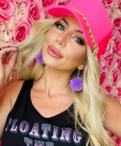 Your Fashion Wholesale Pom Pom Earrings - Purple New Arrivals