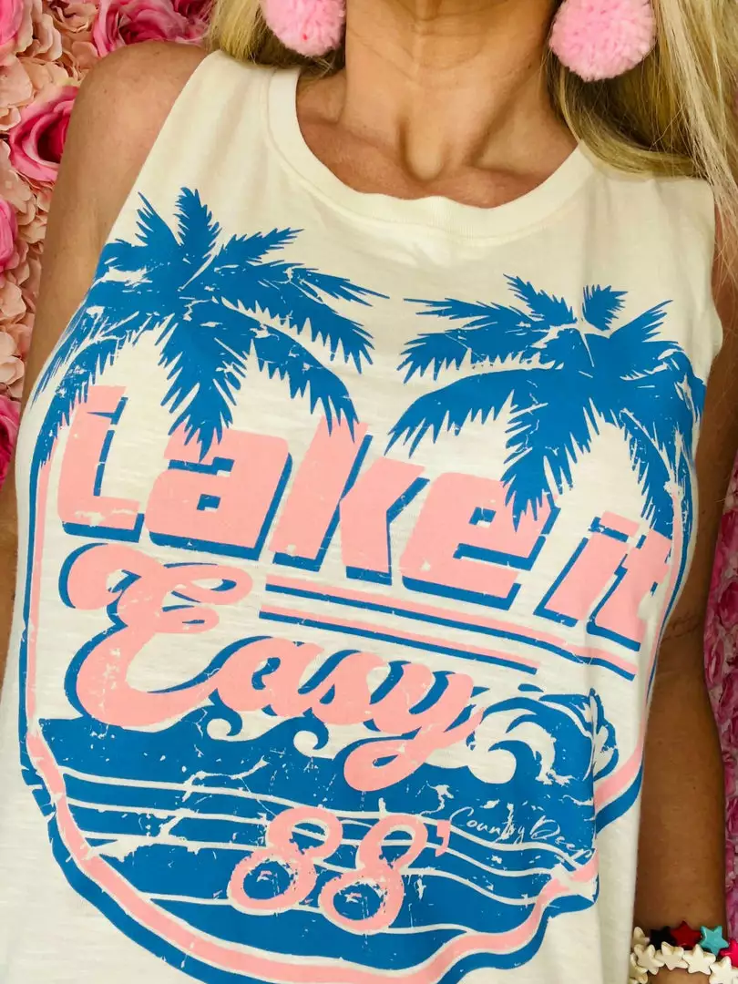Country Deep Lake It Easy 88 Vintage Muscle Tank