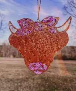 Southern Custom Designs Sparkly Highland Cow Freshie