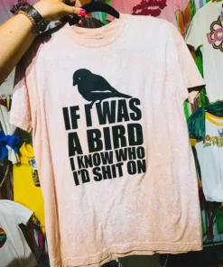 Bling-A-Gogo Tees If I Was A Bird Bleached Tee - Peach